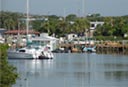 Boats in the marina in Harbour Village, Ponce Inlet, FL.