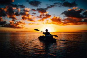 Kayak fishing off New Smyrna Beach